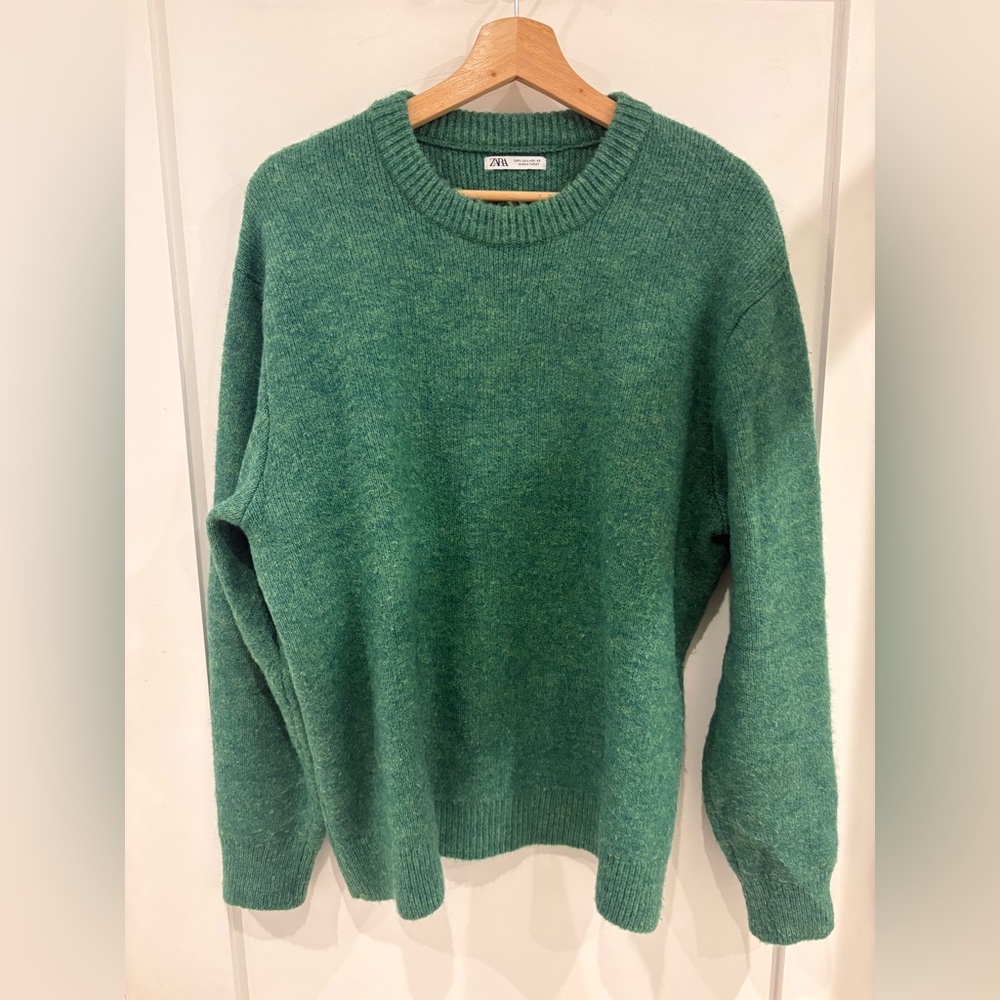 Zara Emerald Green Crewneck Sweater